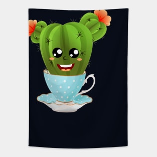 Happy cactus in a pretty tea cup Tapestry