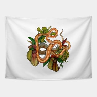 Corn Snake & Carnivorous Plants Tapestry