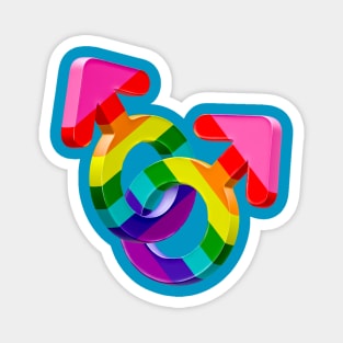 Gay couple symbol Heart in rainbow colors flag of LGBTQ Pride Magnet