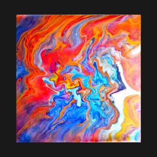 acrylic pouring, fluid art, painting, canvas art, artist, modern, abstract, design T-Shirt