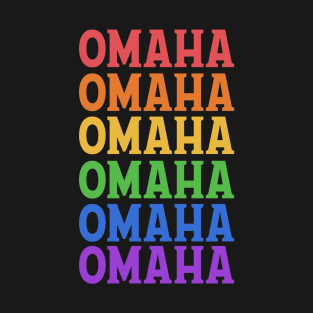 OMAHA RAINBOW TYPOGRAPHY T-Shirt