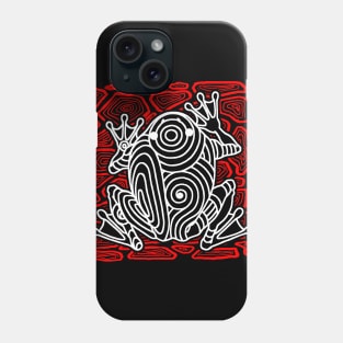 Frog Toad Rock Tribal Tattoo Art Red White Phone Case