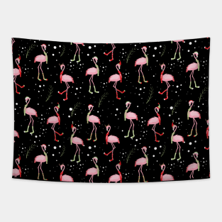 Cute Christmas pink flamingo pattern Tapestry