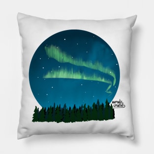 Beautiful northern lights night Pillow