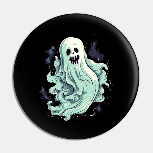 Eerie Halloween Ghoul Art - Spooky Season Delight Pin by Captain Peter Designs