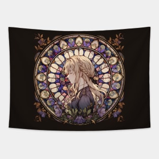 violet evergarden stained glass Tapestry