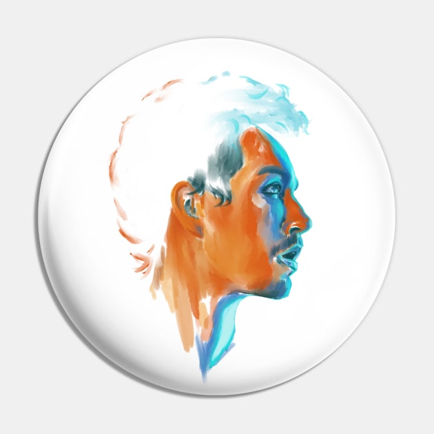 Copy of Klaus Hargreeves // Robert Sheehan Oil Portrait Transparent Pin by brainbag