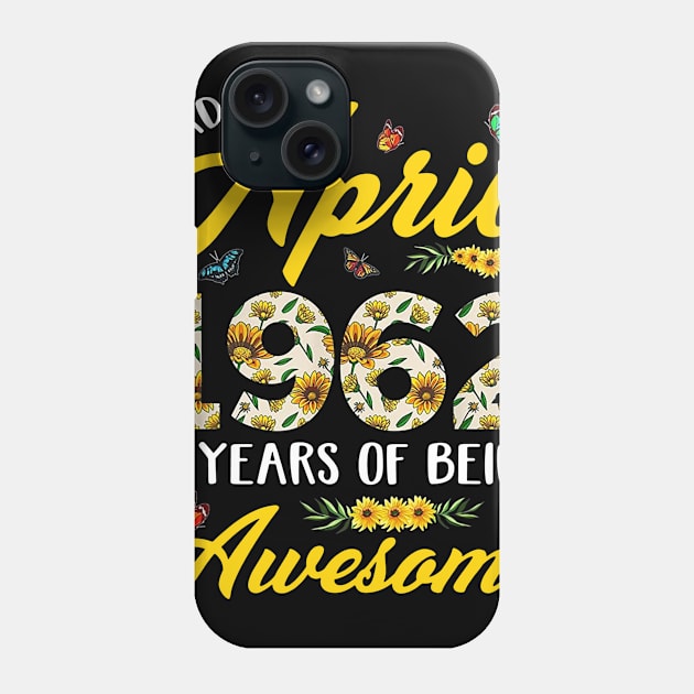 April 1962 58 Years Old Vintage 58th Birthday Gift Sunflower Phone Case by cruztdk5