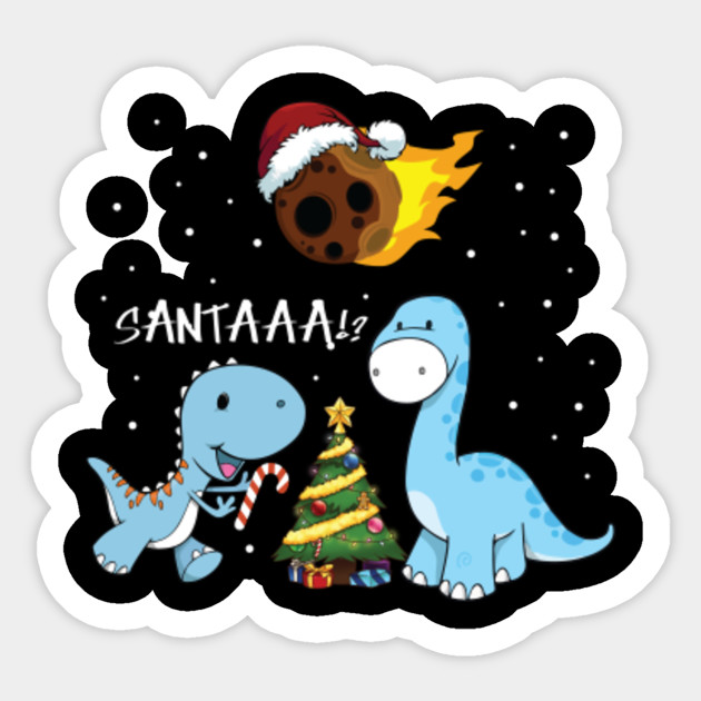 Cute Dinosaur Celebrate Christmas Santa Asteroid T Shirt Perfect Holiday Gift Idea For Men Sticker Teepublic