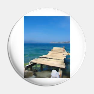 Sea jetty art print Pin