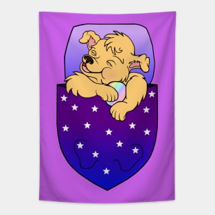 Night Time Dreaming Pocket Puppy Tapestry