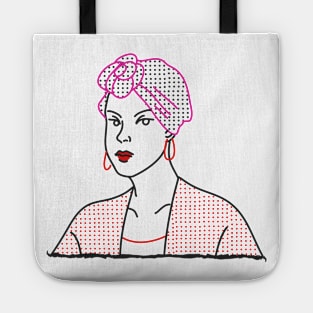 Elegant woman with a turban Tote