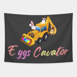 Eggs Cavator Easter Bunny Excavator Cute Boys Kids Toddler Tapestry