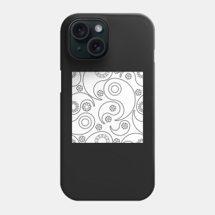 Paisley Principle 1 Black on White Repeat 5748 Phone Case