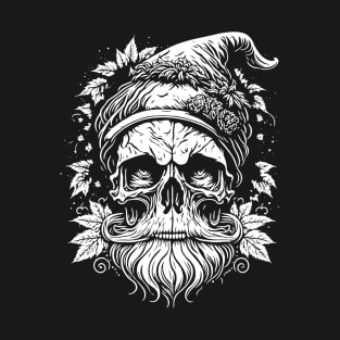 Santa skull black and white T-Shirt