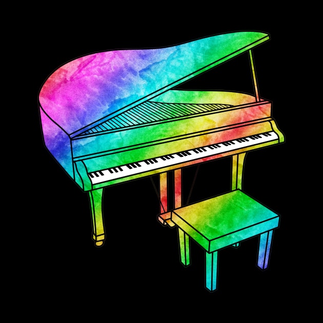 Rainbow Piano by Kelly Louise Art