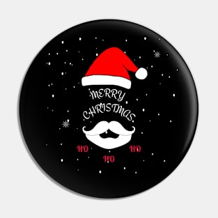 Merry christmas ho ho ho santa hat Pin