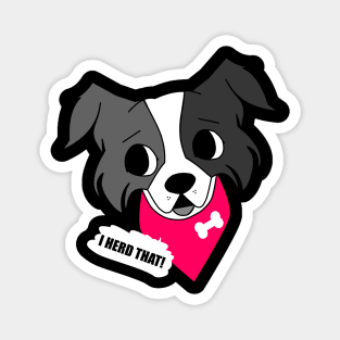 I herd that! - Border Collie funny sheepdog with bandana Magnet