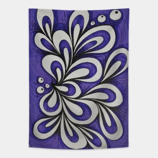 Beautiful purple leaves free hand drawing Tapestry