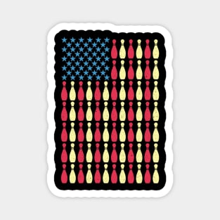 Patriotic Bowling US Flag Gift Magnet