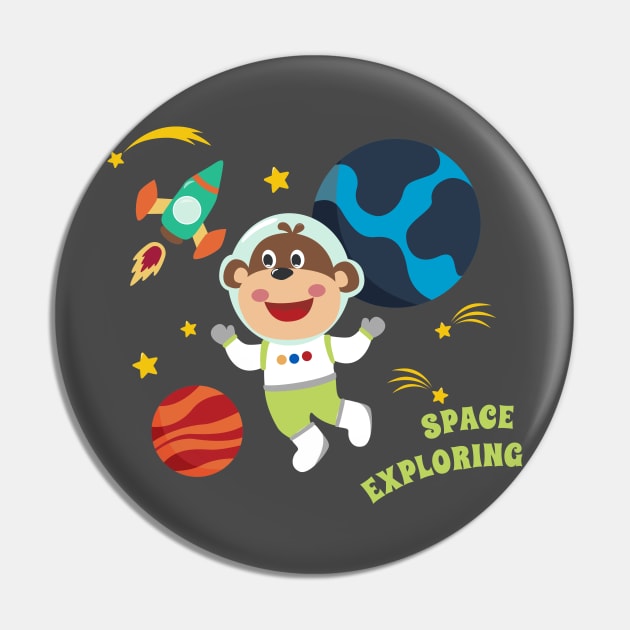 Space monkey or astronaut in a space suit with cartoon style Pin by KIDS APPAREL