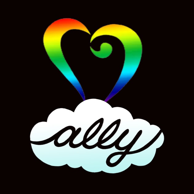 Rainbow Heart LGBT Ally Shirt by AdrienneAllen