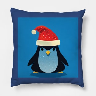 Spotty Dotty Penguin in Santa Hat Pillow