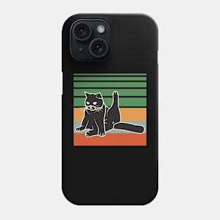 Vintage Cute Cat Stretching Phone Case