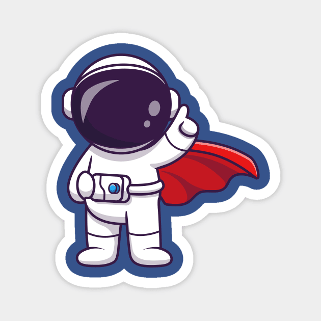 Cute Astronaut Super Hero Cartoon Magnet by Catalyst Labs