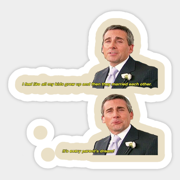 Michael Scott in the wedding‏ . The office - Michael Scott In The Wedding  The Office - Sticker | TeePublic