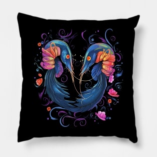 Blue Shrimp Valentine Day Pillow