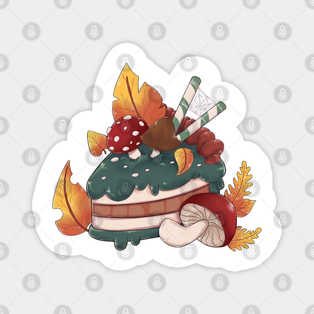 Mushroom autumn cake Magnet by Itsacuteart