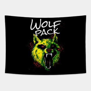 Wolf Pack Furious Werewolf Wild Animal Tapestry