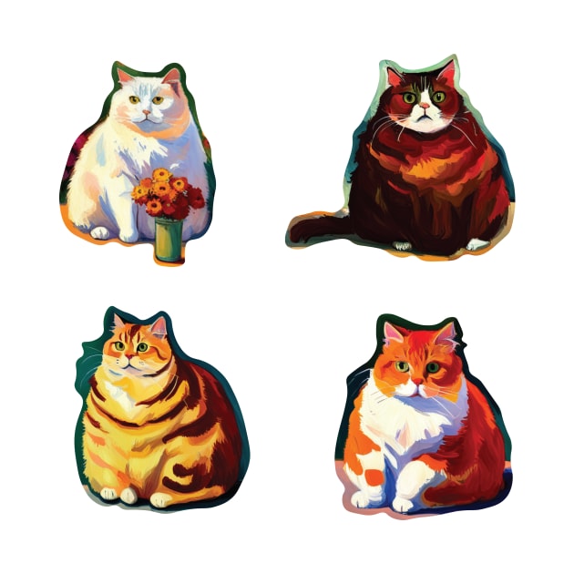 Painted Fat Cats by DestructoKitty