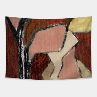 Rose Lemon Wine Red Abstract Art Tapestry