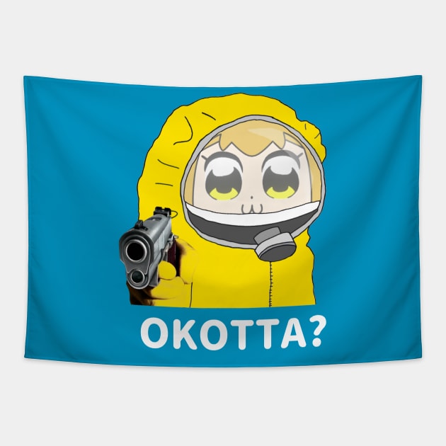 Popuko Okotta? in Hazmat Suit Edits memes with gun Tapestry by FOGSJ