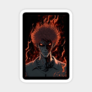 Anime Demon Student with Fire hair Magnet