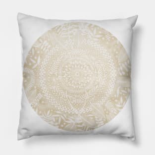 Medallion Pattern in Pale Tan Pillow