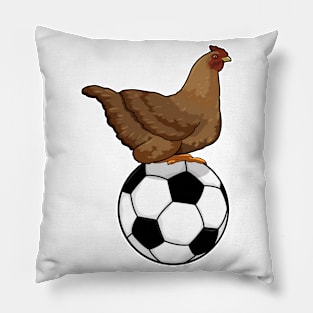 Chicken at Soccer Sports Pillow