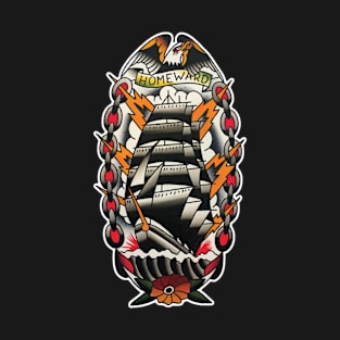 Homeward Ship Tattoo Design T-Shirt