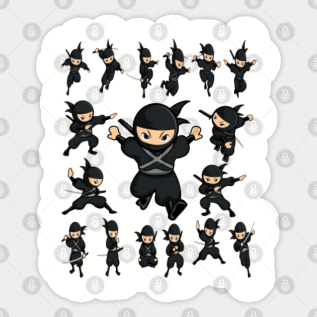 Black Ninja Cartoon Gift - Black Ninja - Sticker