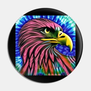 Tie-Dye Eagle Head Painting Pin