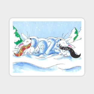 January Rabbits Magnet