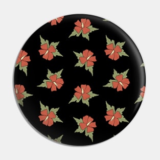 Red Hibiscus Pattern Pin