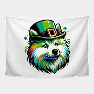 Japanese Spitz Celebrates Saint Patrick's Day Tapestry