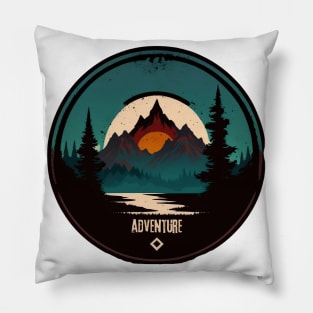 Adventure Sun Mountain Pillow