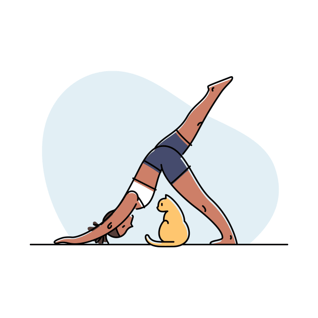 YOGA WITH CAT ILLUSTRATION by Trio Store