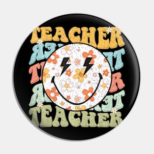 Teacher Daisy Colorful Elementary School Teacher Pin