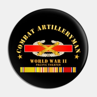 Combat Artilleryman Badge - World War II Vet w PAC SVC Pin