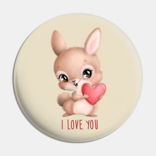 Cute squirrel with heart Pin